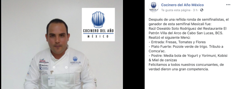 Raúl Soto pasa a la semifinal de Cocinero del Año en Mexicali